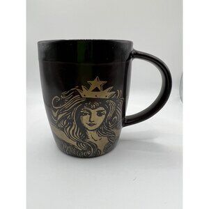 Starbucks Brown & Gold Siren Mermaid 2012 Anniversary Collectible Mug Coffee Tea